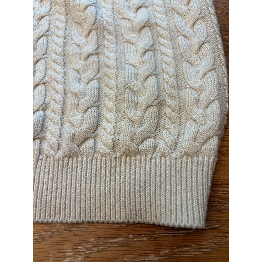 Vintage Y2K Abercrombie Fitch Cable Knit Crewneck Sweater S Cream Alpaca Blend - Picture 8 of 12